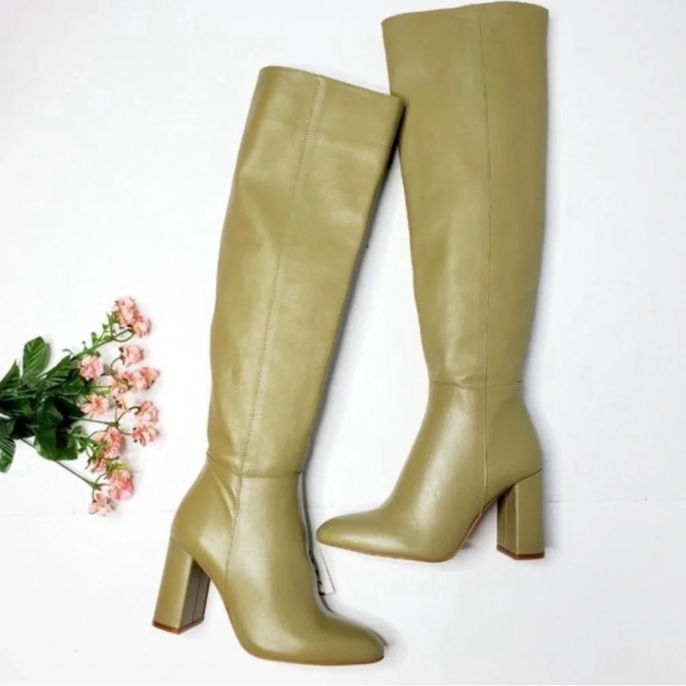 🍃Zara Viral Knee High Block Heel Boots - Picture 2 of 9